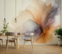 Ethereal Smoke Hues Wall Mural with charcoal colour patterns in a modern flat.