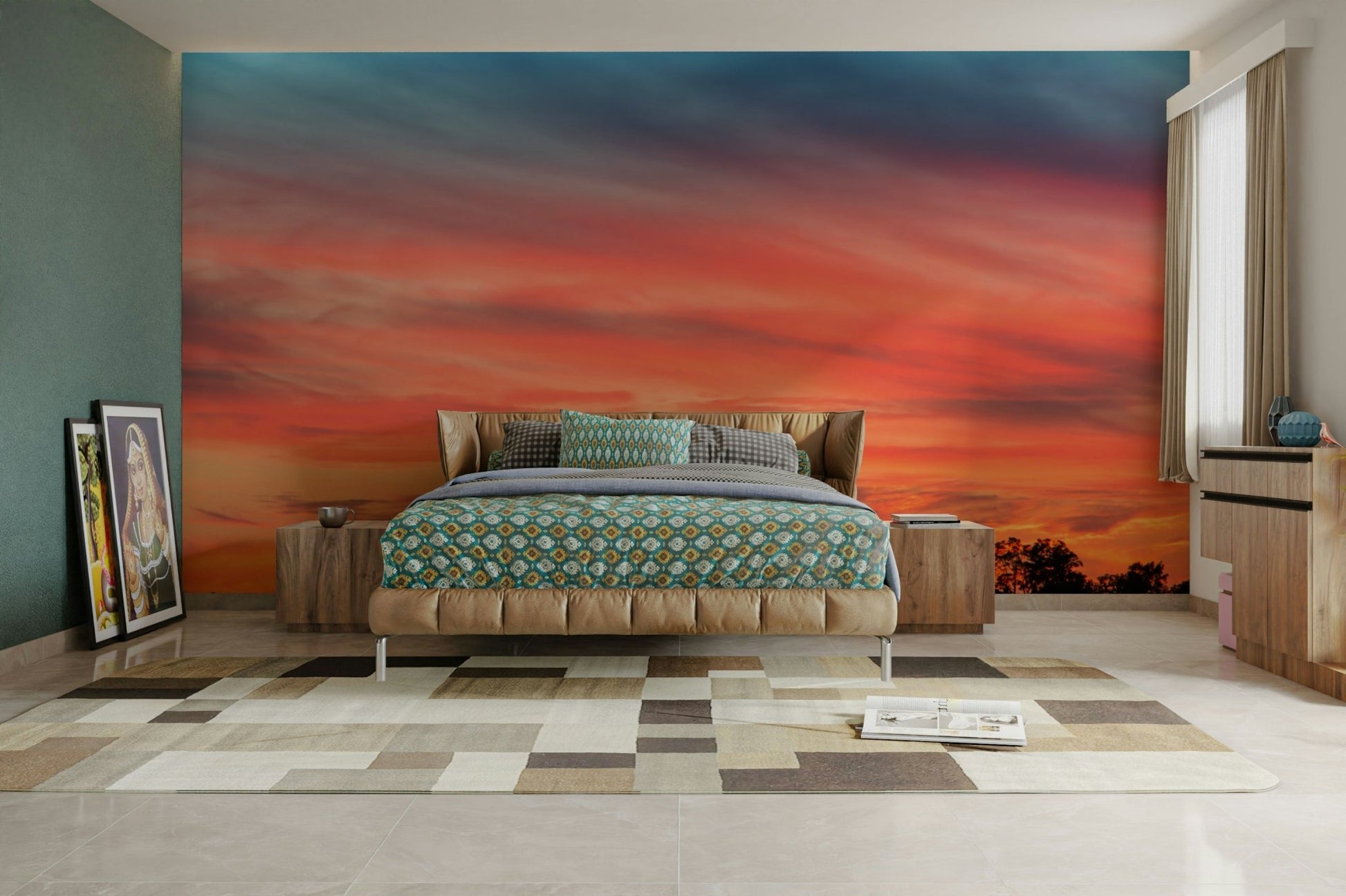 Cozy landscape mural wallpaper for interiors

