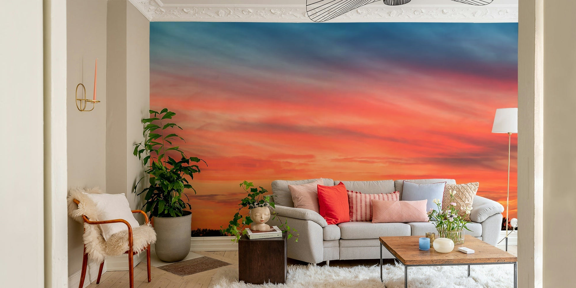 Fading sunset landscape wallpaper for walls

