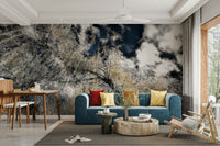 Nature contrast wall mural design
