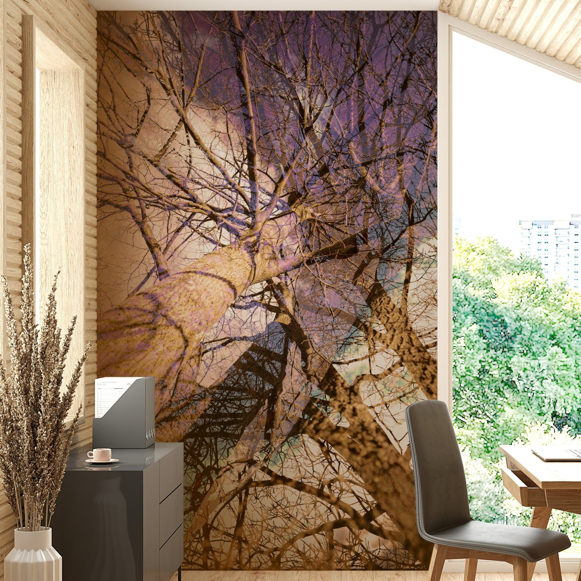 Abstract water and trees wall art
