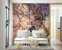 Minimalist tree wallpaper mural
