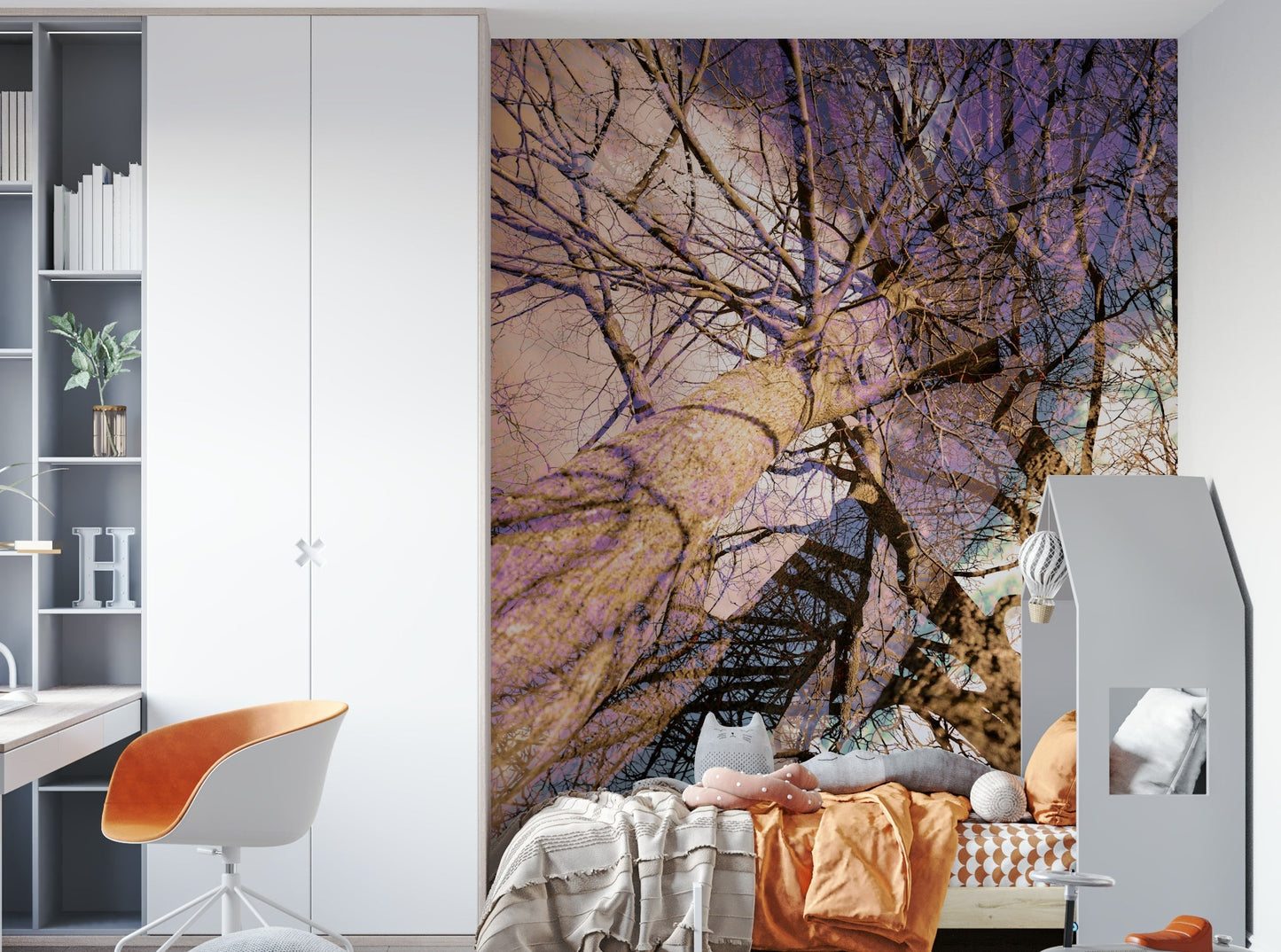 Symmetrical tree reflection wallpaper
