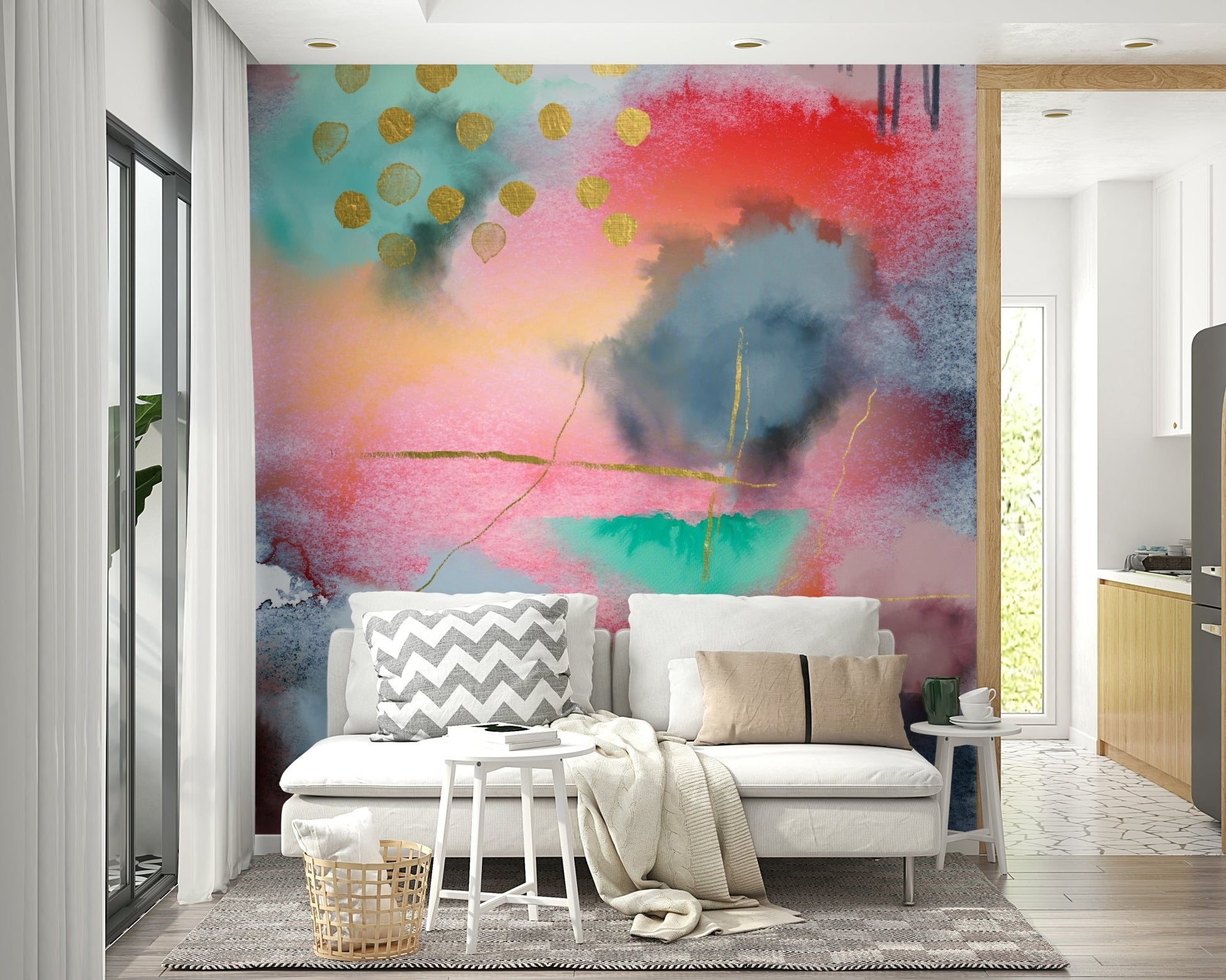 Watercolor-inspired wallpaper design

