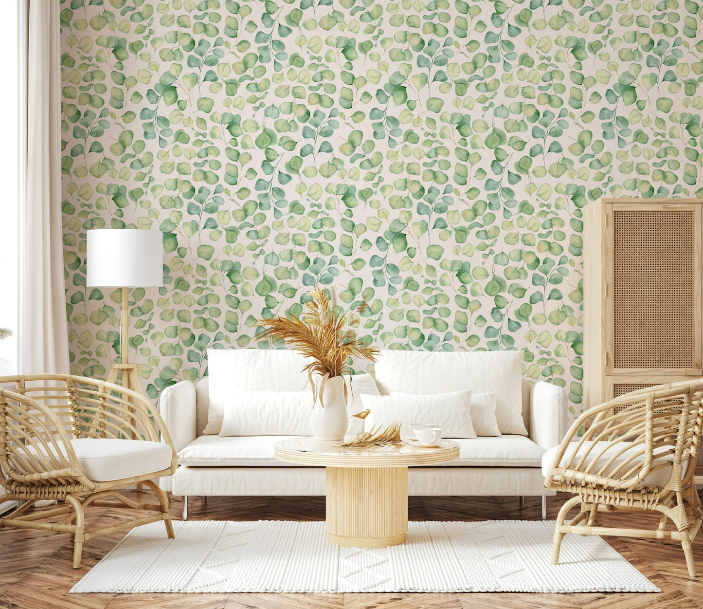 Detailed view of the matte finish on a high quality botanical wallpaper piece.