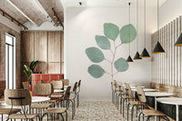 Refresh your walls with Eucalyptus Elegance mural wallpaper.

