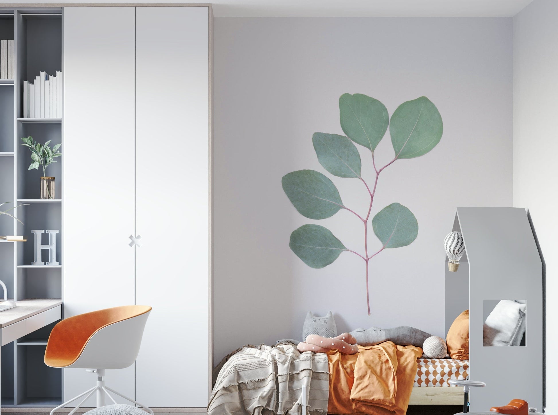 Nature-inspired Eucalyptus Elegance wallpaper mural for walls.

