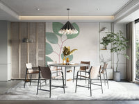 Elegant eucalyptus leaf wall mural in calming shades.

