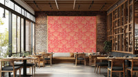 Orange and green mural wallpaper
