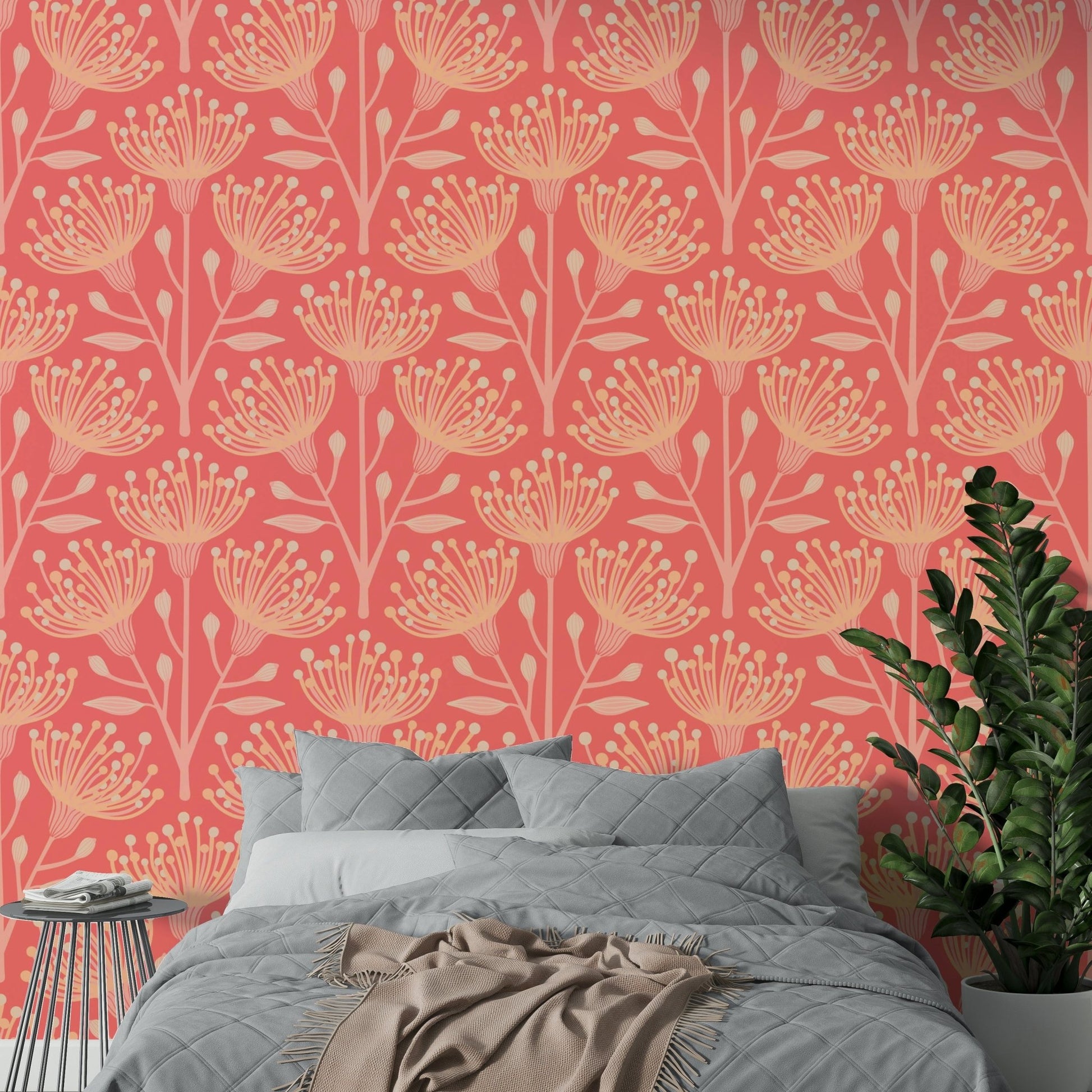 Pastel peach fuzz wallpaper design
