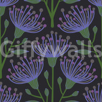 Subtle purple flower mural design
