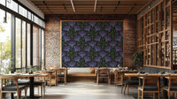 Periwinkle flower wallpaper on dark background
