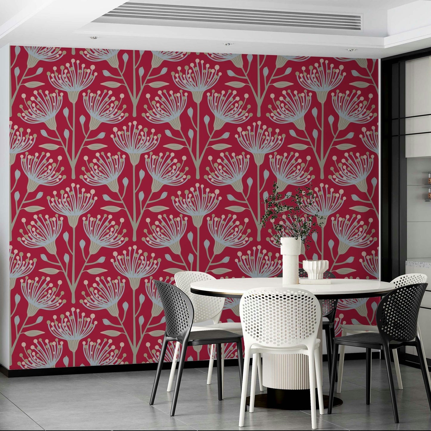 Eucalyptus floral mural wallpaper
