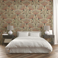 Beige and neutral eucalyptus wallpaper
