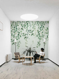 Calming eucalyptus wallpaper for room

