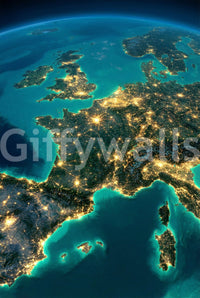 Europe at Night Wall Mural