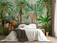 Hand-painted tropical wallpaper design

