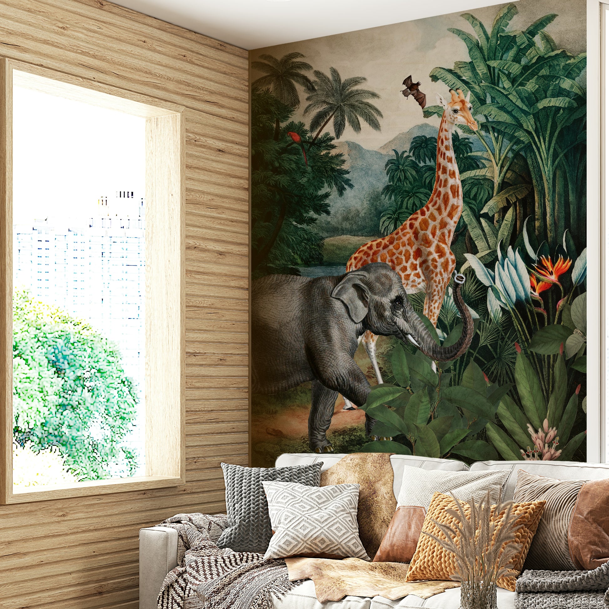 Playroom safari wallpaper

