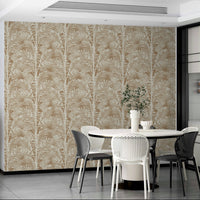 Wallpaper with a tropical plant design

