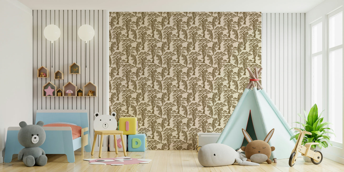 An angled shot of the mural's classic color palette.