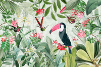 Retro tropical mural wallpaper for a vintage Eden feel

