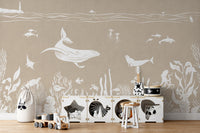 Earthy Sea Brown Monochrome Mural
