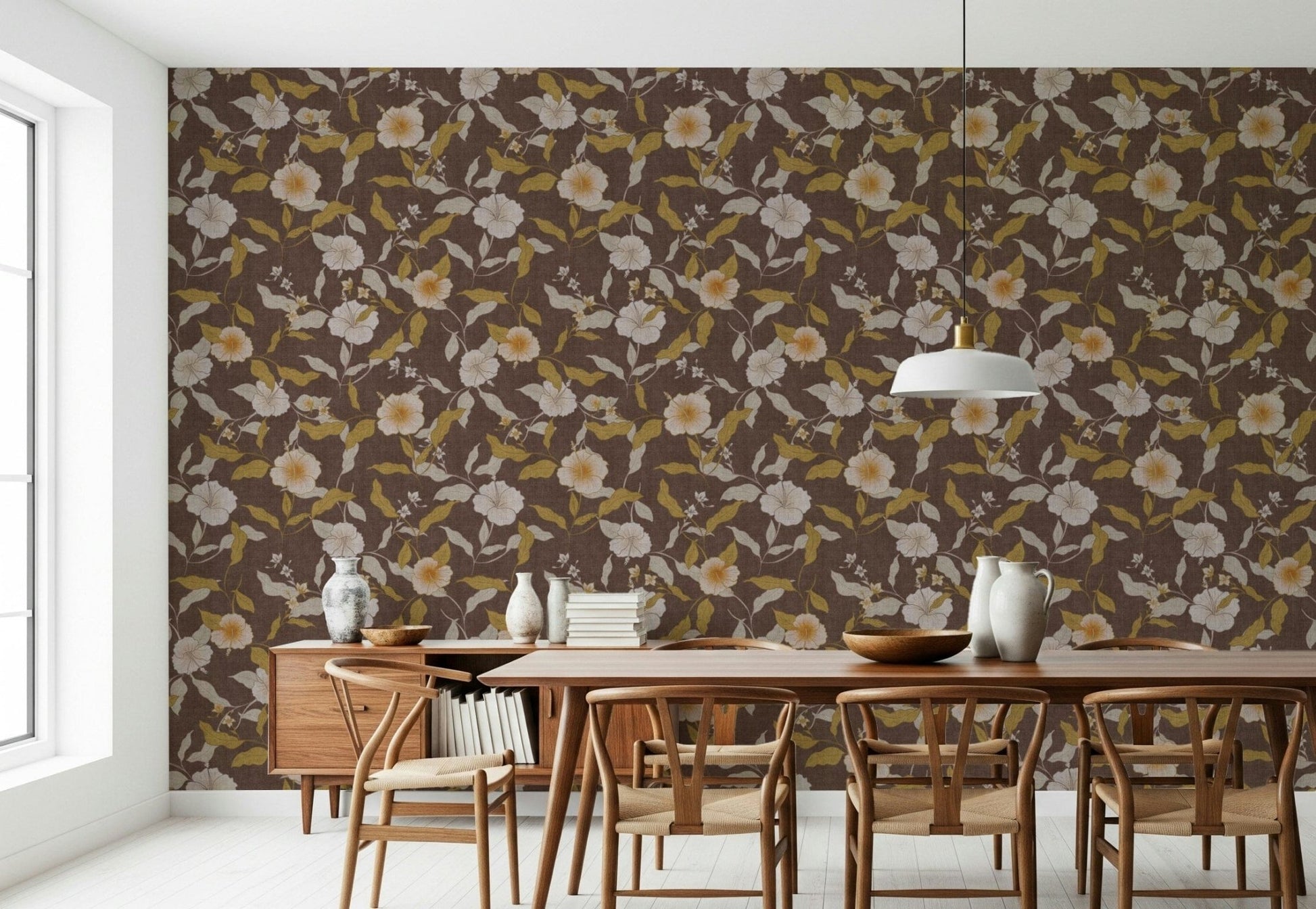 Unique Tropical Floral Antique motif; provides a cozy, moody, artistic flair.