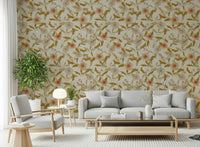 Faded Tropical Floral Timeless rustic faded flower motif.