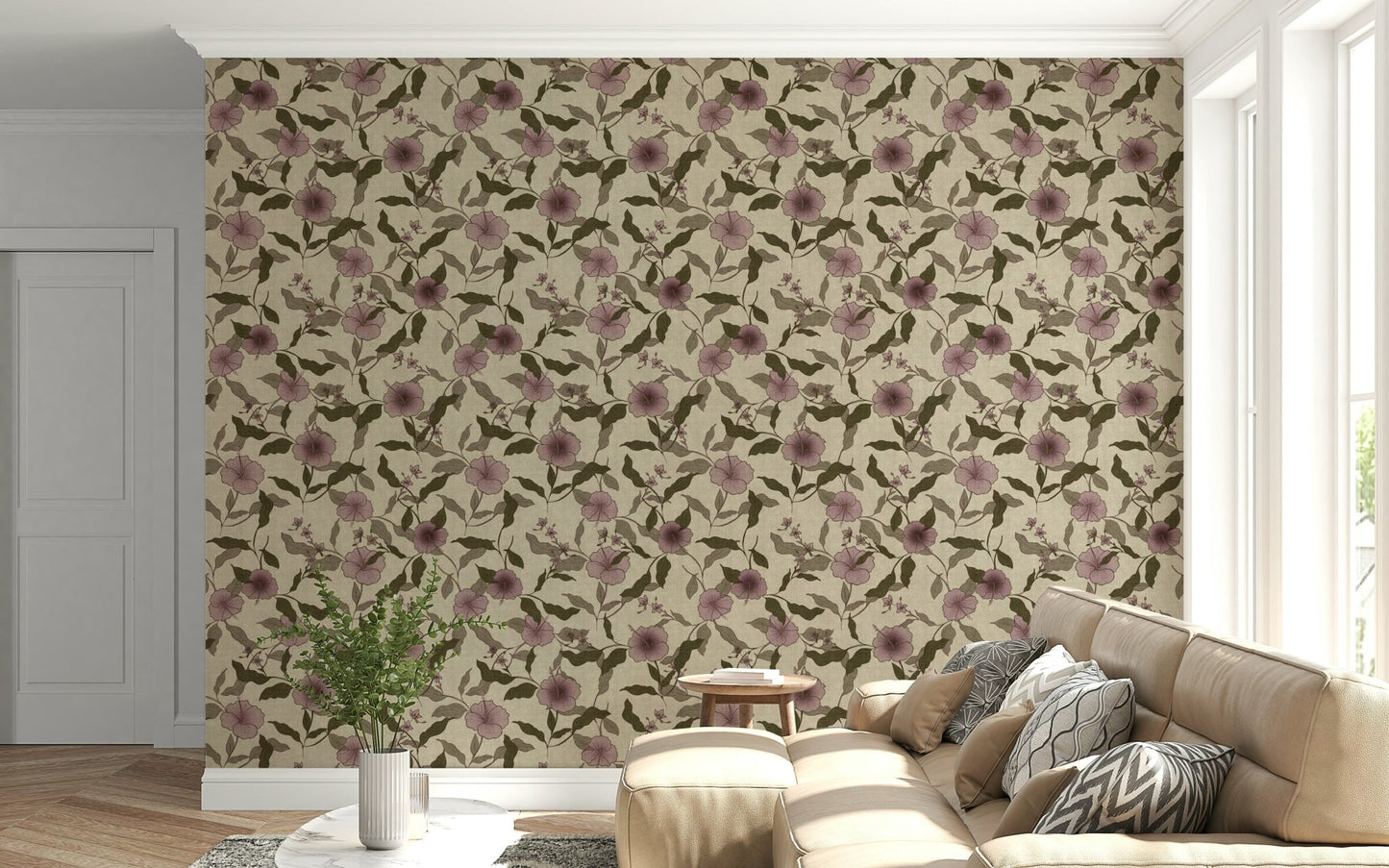 Faded Tropical Floral Vintage elegant nature wall art.