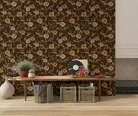 Vintage style flower pattern Faded Tropical Floral Warm Vintage surface.