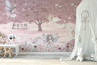 The style is a soft-focus illustration or a painterly design.

