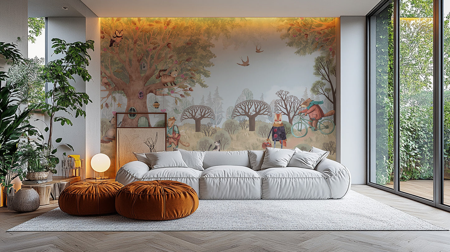 Fairy-tale Critter Countryside Mural - Giffywalls