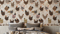 Flock of Fancy Fowl Wallpaper