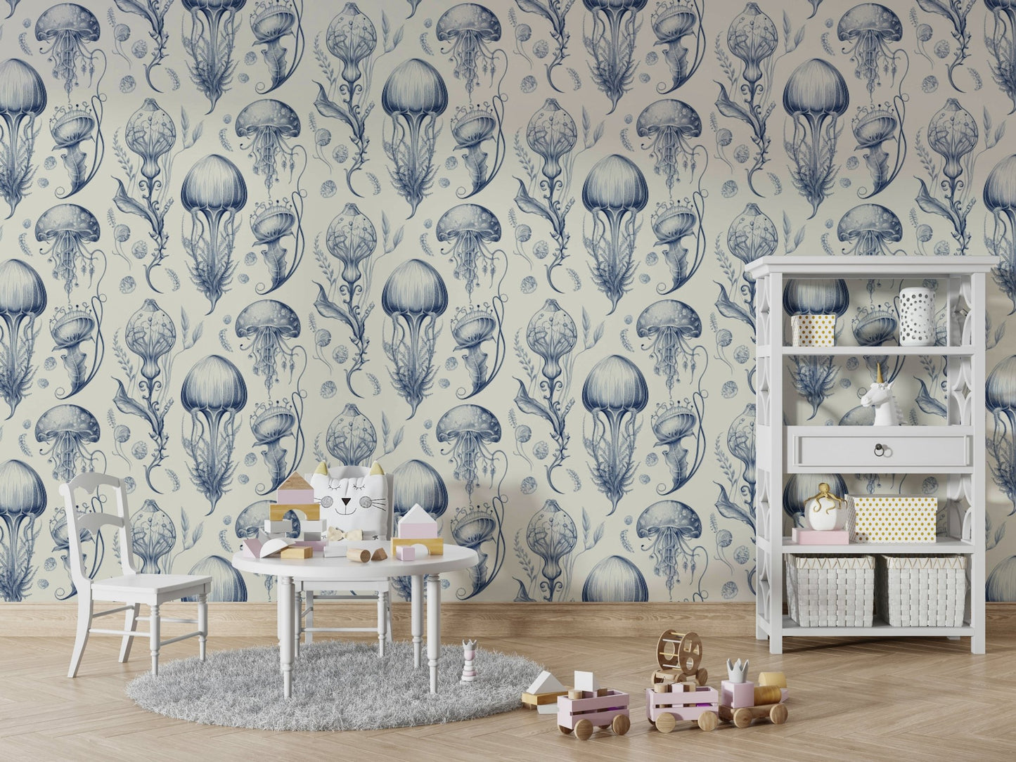 Soft jellyfish wallpaper for serene, creative spaces

