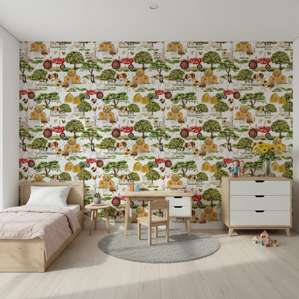 Farm Animals wall decor, durable paper showing vintage agricultural life.