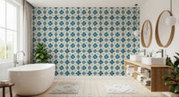 Farmhouse Classic Backsplash Blue Wallpaper⁠