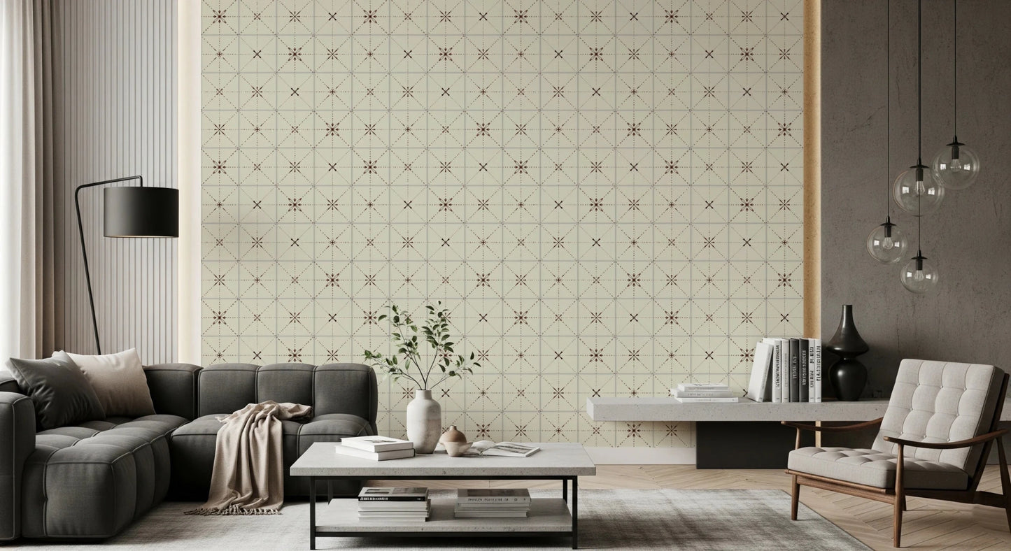 Farmhouse Delicate Backsplash Choco Wallpaper⁠