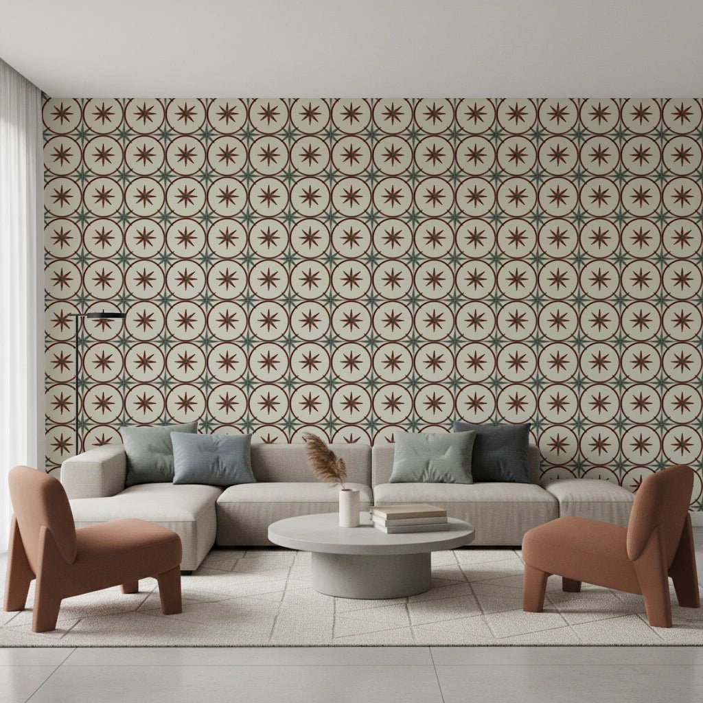 Farmhouse Timeless Backsplash Clay Wallpaper⁠