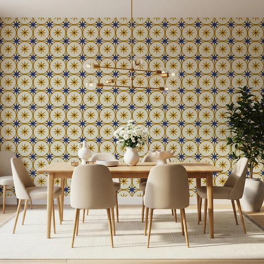 Farmhouse Timeless Backsplash Gold Wallpaper⁠