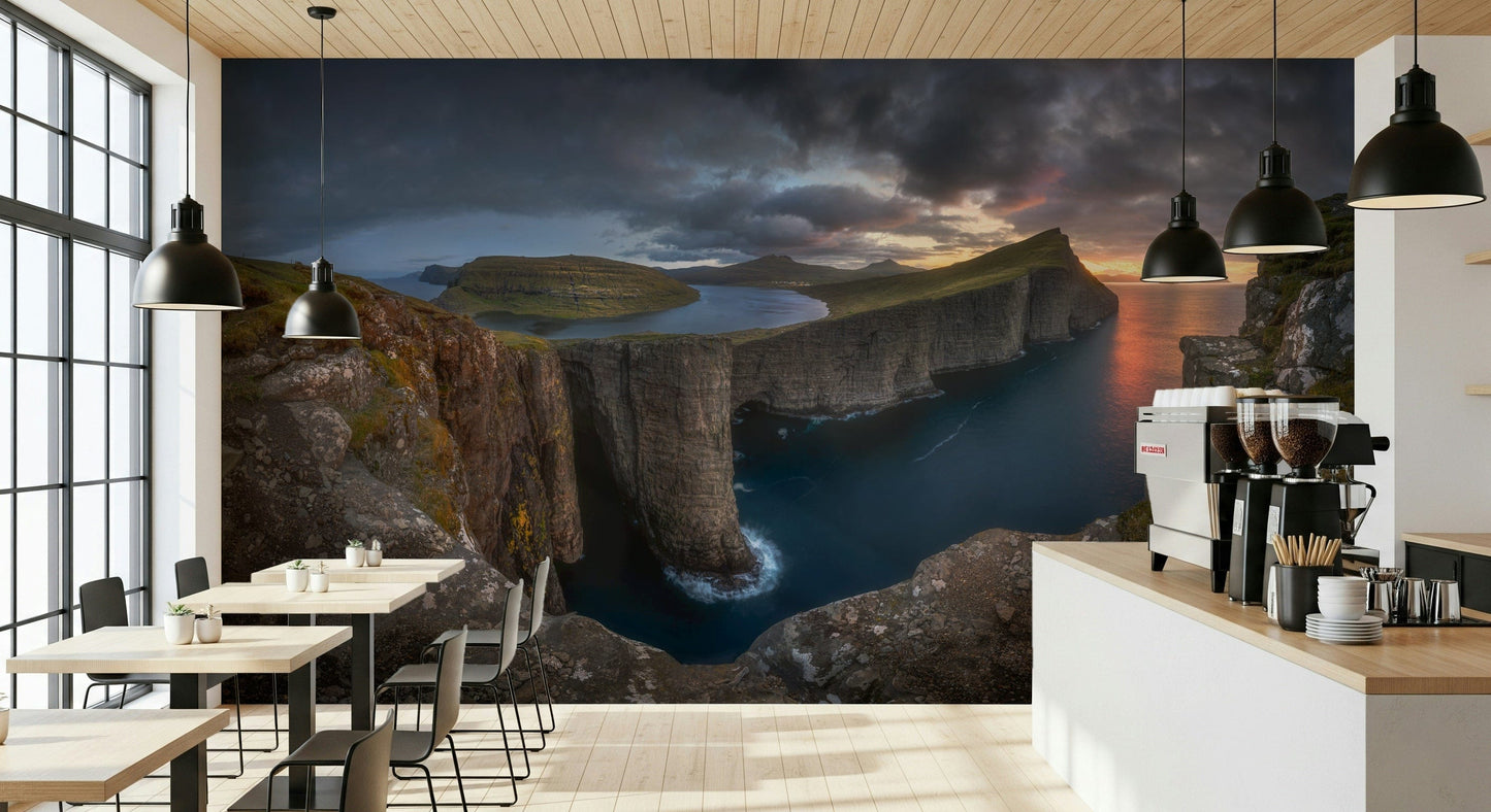 Faroe Cliffs Dawn Wall Mural -2655687