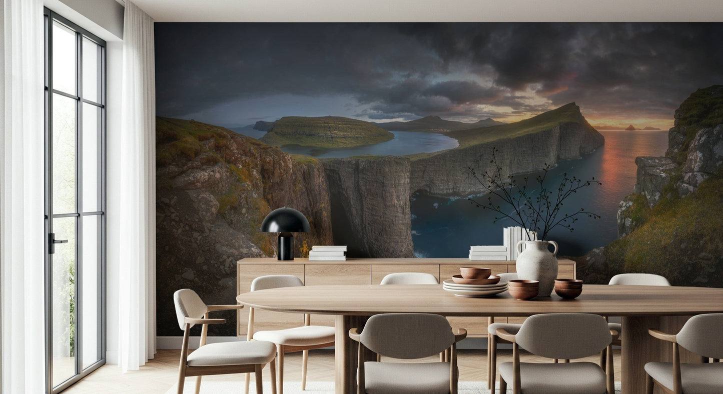 Faroe Cliffs Dawn Wall Mural -2655687