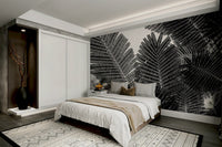 A peaceful abstract design mural on decorative wallpaper.

