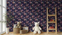 Christmas-themed dancing doll mural
