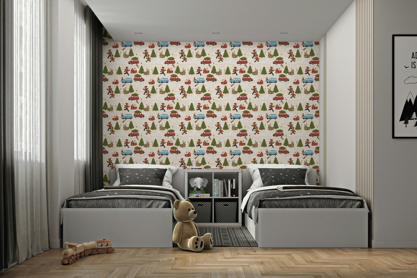 Holiday Cheer happy mural wallpaper

