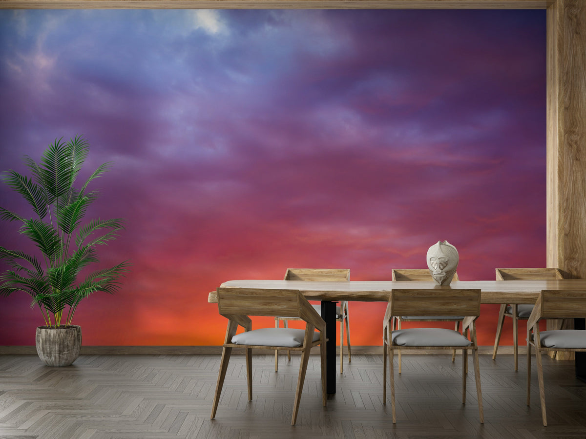 A beautiful serene sky with a vibrant sunset.