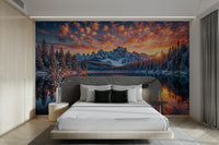 A close-up view shows the fine details of the trees and reflections.

