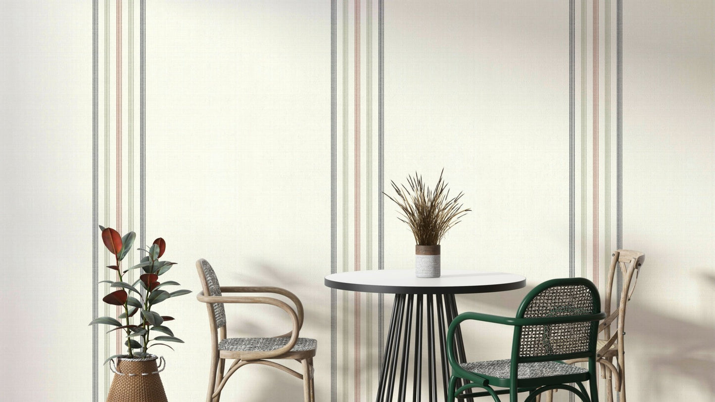 Fine Stripes Farmhouse Wallpaper

