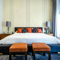 Graceful stripe mural for calm spaces
