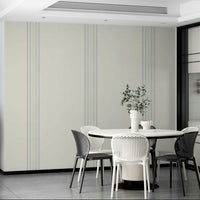 Fine stripe mural with playful pastel tones
