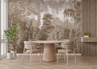 Sepia Forest Wall Mural - Giffywalls